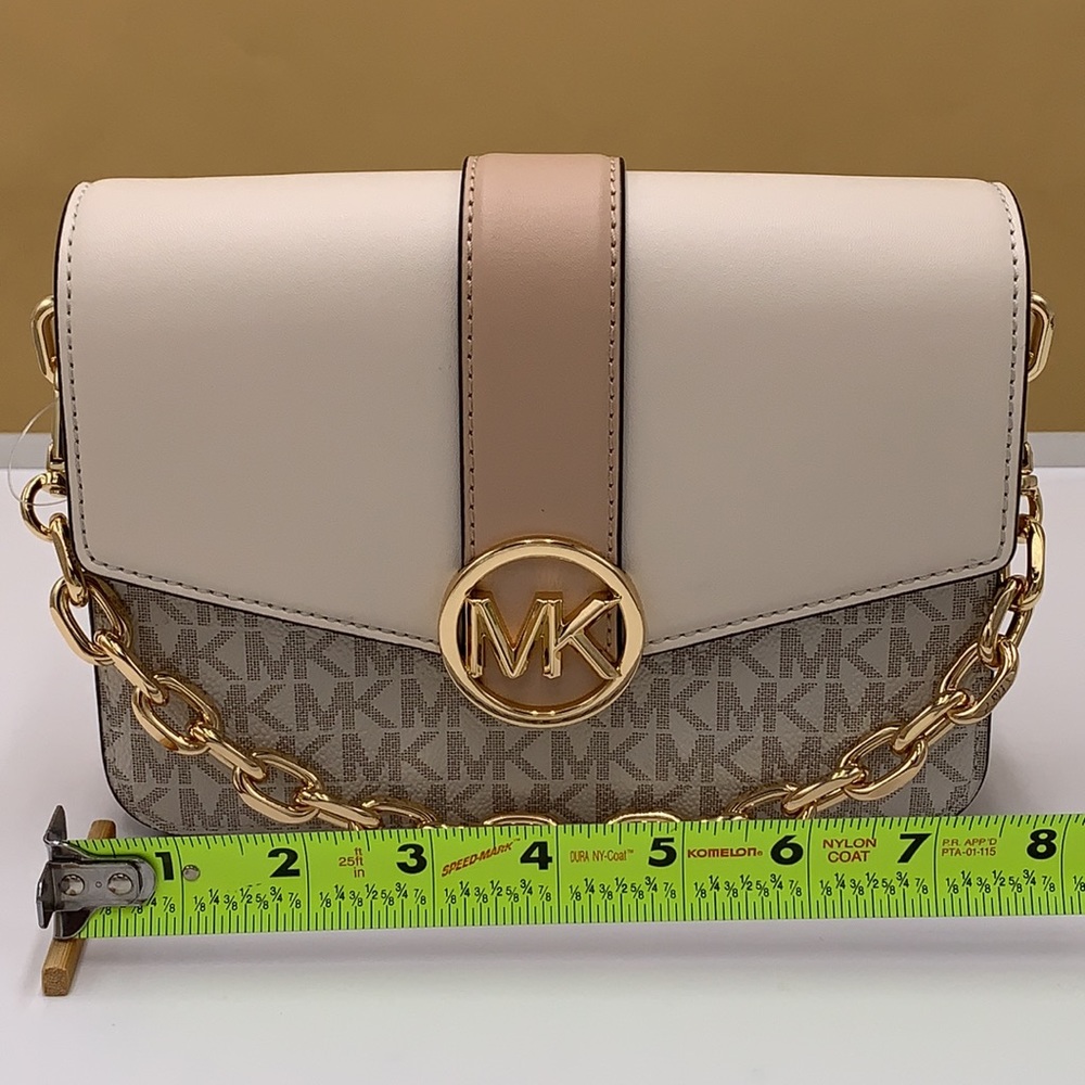 MICHAEL KORS CARMEN SMALL FLAP CROSSBODY BUFF MULTI - Picture 10 of 16
